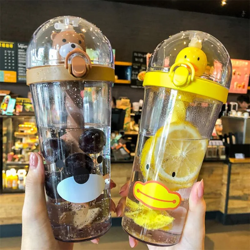 500ml Creative Cartoon Straw Cup Cute Animal Plastic Water Bottle Kids Girls Portable Leak Proof Fruit with Juice Mixing Cups
500ml Creative Cartoon Straw Cup Cute Animal Plastic Water Bottle Kids Girls Portable Leak Proof Fruit with Juice Mixing Cups