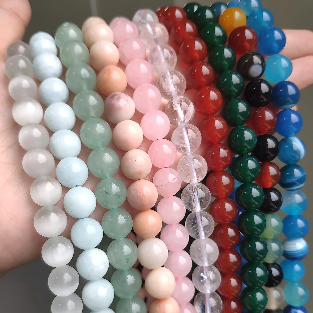 Natural Stones Jades Agates Crystal Round Loose Beads for Jewelry Making DIY Bracelet Accessories 15'' 4/6/8/10mm
Natural Stones Jades Agates Crystal Round Loose Beads for Jewelry Making DIY Bracelet Accessories 15'' 4/6/8/10mm