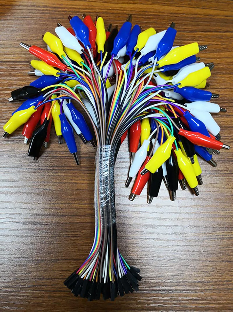 

10pin Female Double-end Alligator Clip jump Wire Crocodile Clip Test Lead 2 in 1 Eclectic Jumper Wire DIY Connection 20cm/30cm U