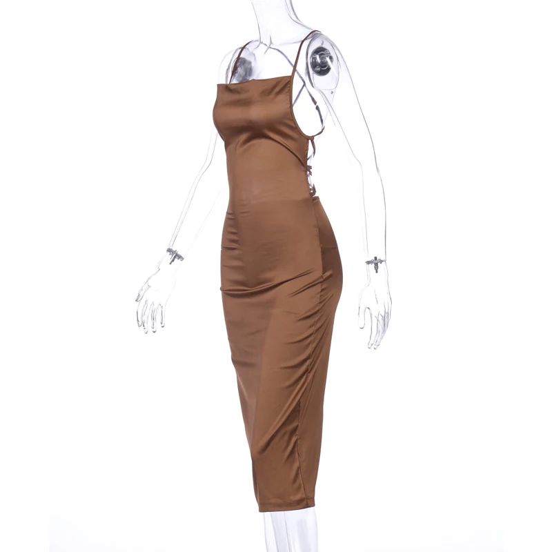 Neon satin lace up women long midi dress bodycon backless elegant party sexy club clothes 2021 summer dinner outfit
Neon satin lace up women long midi dress bodycon backless elegant party sexy club clothes 2021 summer dinner outfit