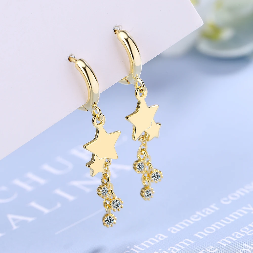 Star Cubic Zirconia Drop Earrings For Women Fashion Jewelry 2020 Ear Rings Trendy For Girls Party Wedding Gift Korean 
Star Cubic Zirconia Drop Earrings For Women Fashion Jewelry 2020 Ear Rings Trendy For Girls Party Wedding Gift Korean