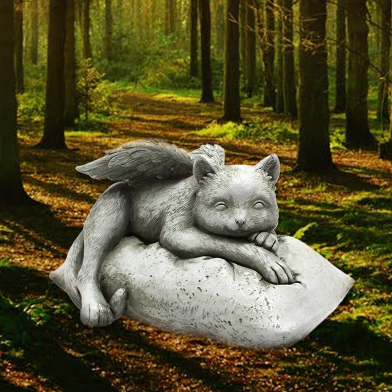 

Ангел Животное Статуя кота памяти спящего котенка грубые маркер память фигурка резина, сад, орнамент двор Декор