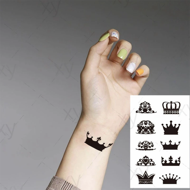 Waterproof TemporaryTatoo Sticker Couple King Queen Crown Art Tattoo WaterTransfer Fake Flash Tatto for Man Women 10.5*6cm
Waterproof TemporaryTatoo Sticker Couple King Queen Crown Art Tattoo WaterTransfer Fake Flash Tatto for Man Women 10.5*6cm