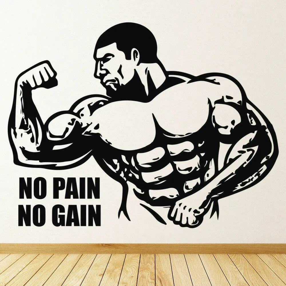 No Pain No Gain Wall Decal Sports Words Quote Vinyl Window Sticker Gym Teens Bedroom Interior Decor Strong Muscle Men Mural Q095
No Pain No Gain Wall Decal Sports Words Quote Vinyl Window Sticker Gym Teens Bedroom Interior Decor Strong Muscle Men Mural Q095