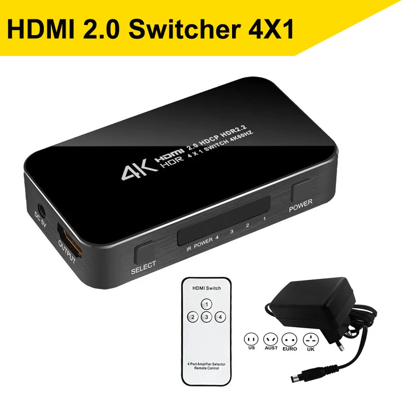UHD HDMI 2 0 сплиттер Коммутатор аудио экстрактор HDR 4K 60HZ HDCP совместимый для PS4 pro apple TV 5