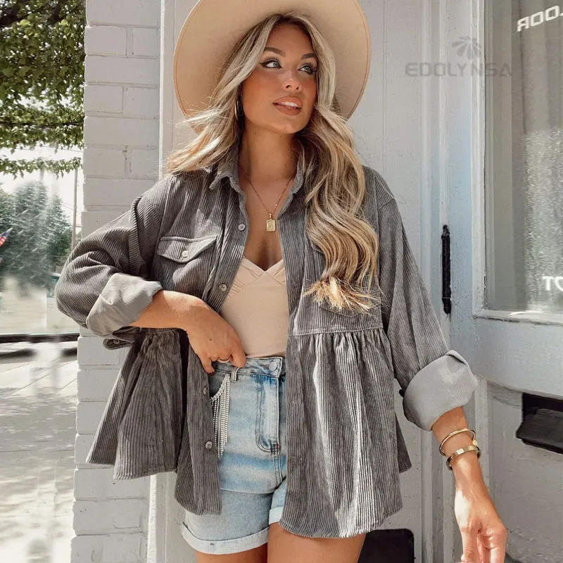 Vintage Solid Coats Lapel Pocket Splicing Irregular Jacket Fashion Ladies Coat Female Streetwear Elegant Women's Jackets Y179
Vintage Solid Coats Lapel Pocket Splicing Irregular Jacket Fashion Ladies Coat Female Streetwear Elegant Women's Jackets Y179
