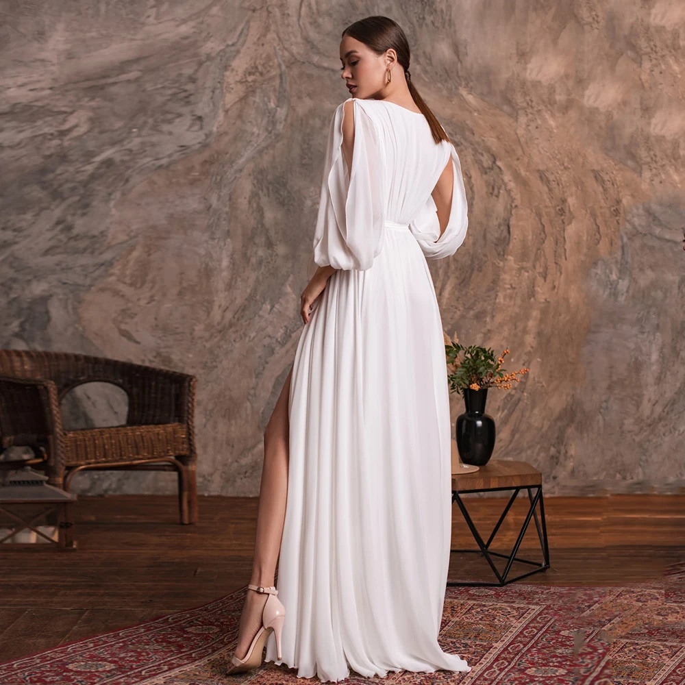 Simple Wedding Dress 2021 Sexy V Neck Long Sleeves Plain Chiffon A Line Beach Side Slit Bridal Gowns Vestidos De Noiva
Simple Wedding Dress 2021 Sexy V Neck Long Sleeves Plain Chiffon A Line Beach Side Slit Bridal Gowns Vestidos De Noiva