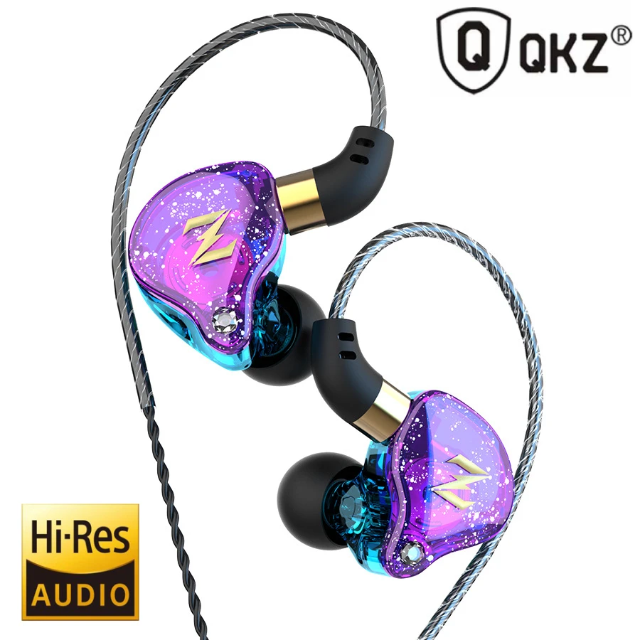 

New QKZ ZEN Earphone HiFi Bass Earbuds Double Dynamic Wired Headphones with Mic Noise Reduction Headset Sport Running Music fone