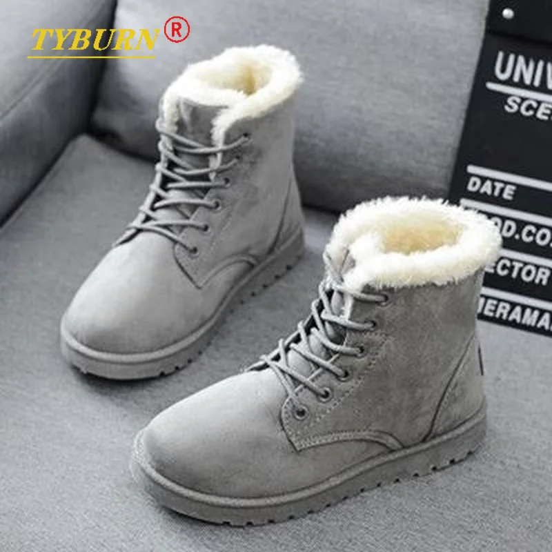 2021 Women's Winter Snow Boots Warm Flat Solid Color Thick Bottom Lace-up Women's Shoes New Flocked Fur Suede Ankle Boots Women
2021 Women's Winter Snow Boots Warm Flat Solid Color Thick Bottom Lace-up Women's Shoes New Flocked Fur Suede Ankle Boots Women