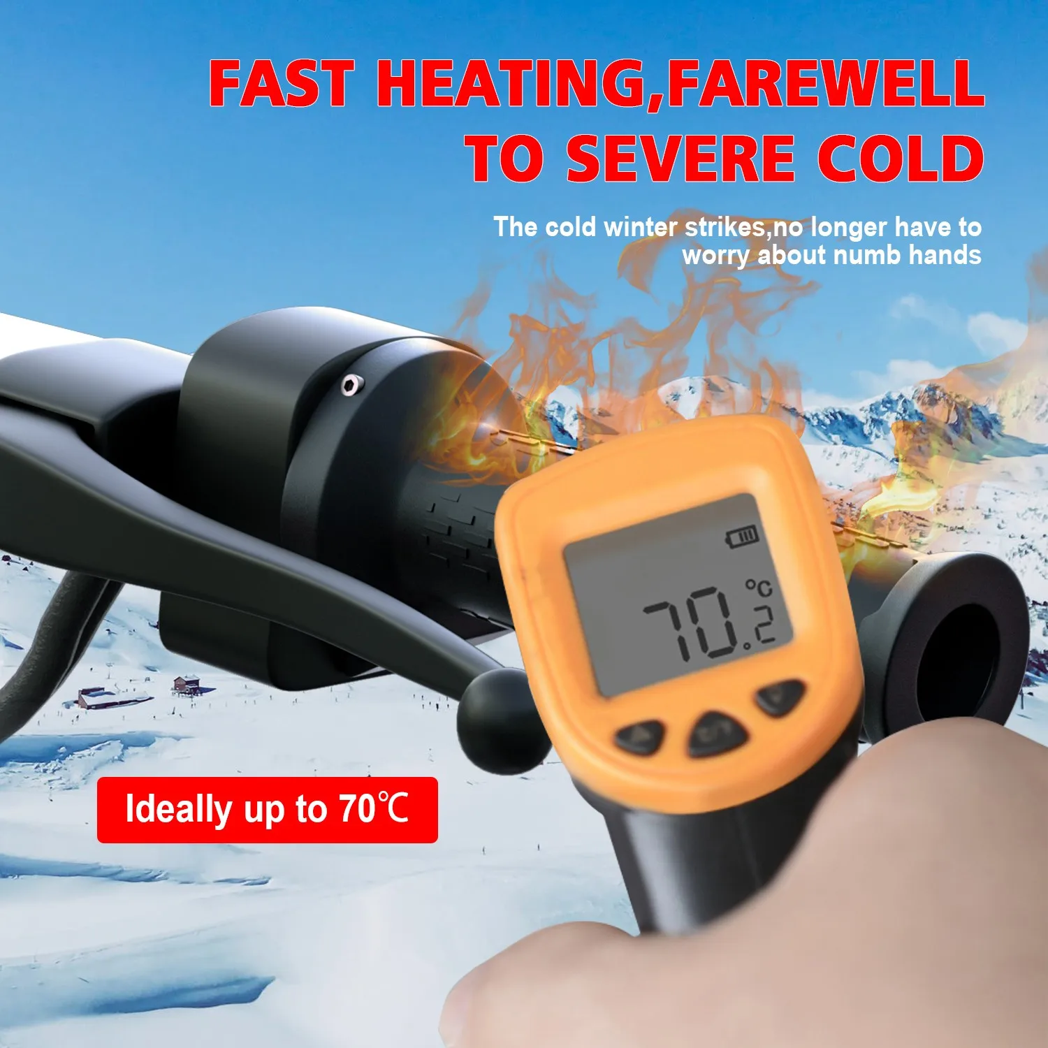 A Pair Electric Heating Handles Five-speed Smart Heating Handle Suitable For ATV Luxury Winter Warm Motorbike Accessories
A Pair Electric Heating Handles Five-speed Smart Heating Handle Suitable For ATV Luxury Winter Warm Motorbike Accessories