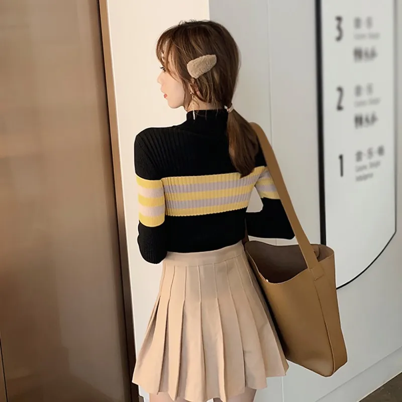 Women Long Sleeve O Neck Tops Slim Female Jumper Sweaters Fashion Striped Sweater Knitted Pullover Top
Women Long Sleeve O Neck Tops Slim Female Jumper Sweaters Fashion Striped Sweater Knitted Pullover Top