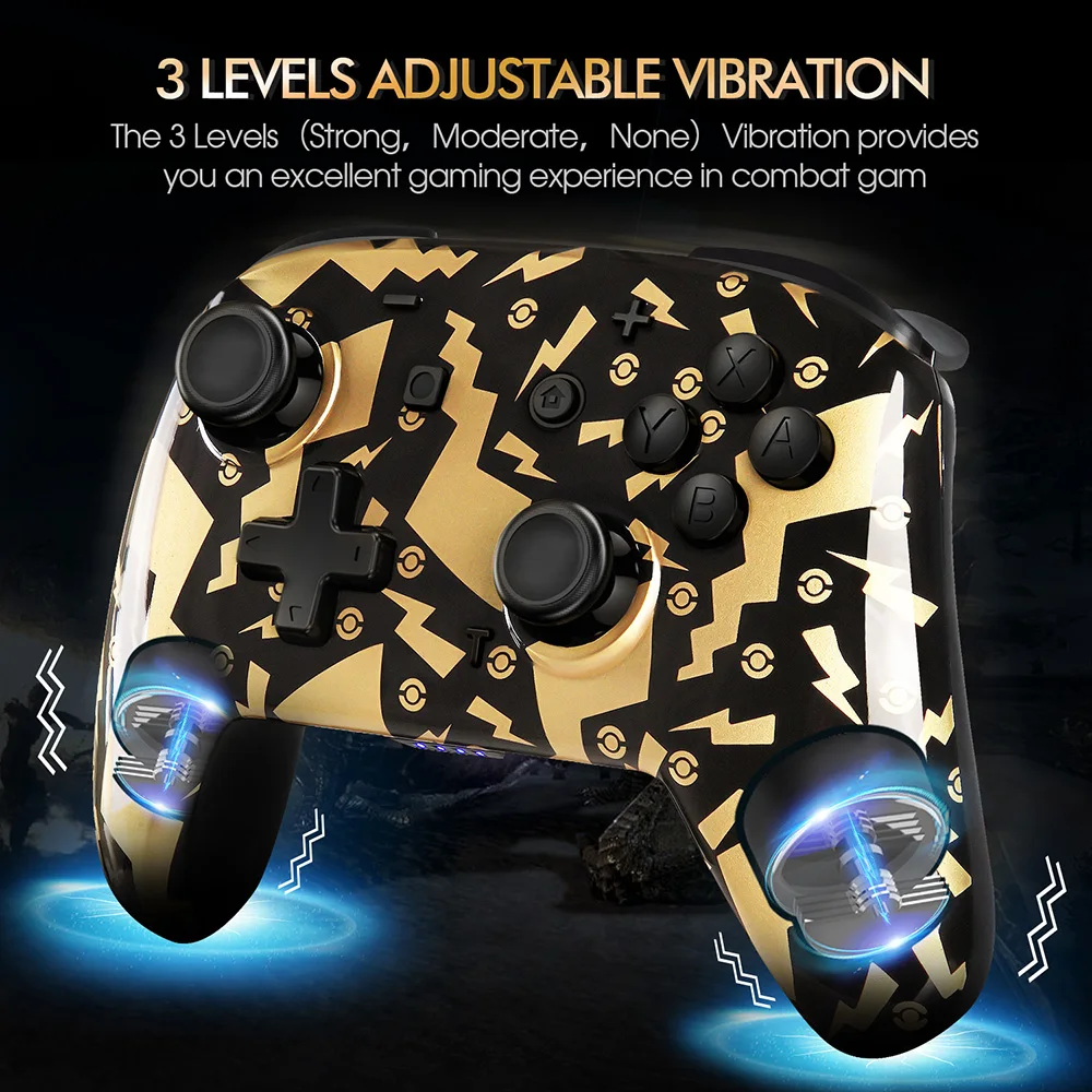 Wireless Gamepad Controller For Nintendo Switch Pro Game Control LED VIbration Joypad (Black gold)
Wireless Gamepad Controller For Nintendo Switch Pro Game Control LED VIbration Joypad (Black gold)