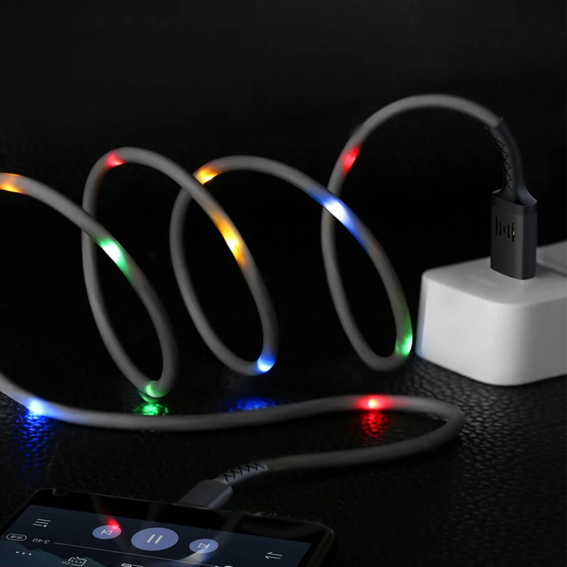 Voice Control Flash RGB LED Light USB Type C Cable Phone Charging Cord USB C Cable Fast Charge Quick Data Cable Android
Voice Control Flash RGB LED Light USB Type C Cable Phone Charging Cord USB C Cable Fast Charge Quick Data Cable Android