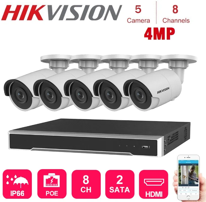 4K 8 Channels Hikvision Poe Nvr With 5 Sets 4MP Ip Camera Network Security Night Vision Video Surveillance System kits
4K 8 Channels Hikvision Poe Nvr With 5 Sets 4MP Ip Camera Network Security Night Vision Video Surveillance System kits