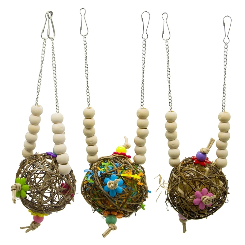 Bird Shredder Toys Small Parrot Chewing Toys Rattan Ball Cage Foraging Hanging Toy for Parakeets Love Birds Budgies
Bird Shredder Toys Small Parrot Chewing Toys Rattan Ball Cage Foraging Hanging Toy for Parakeets Love Birds Budgies