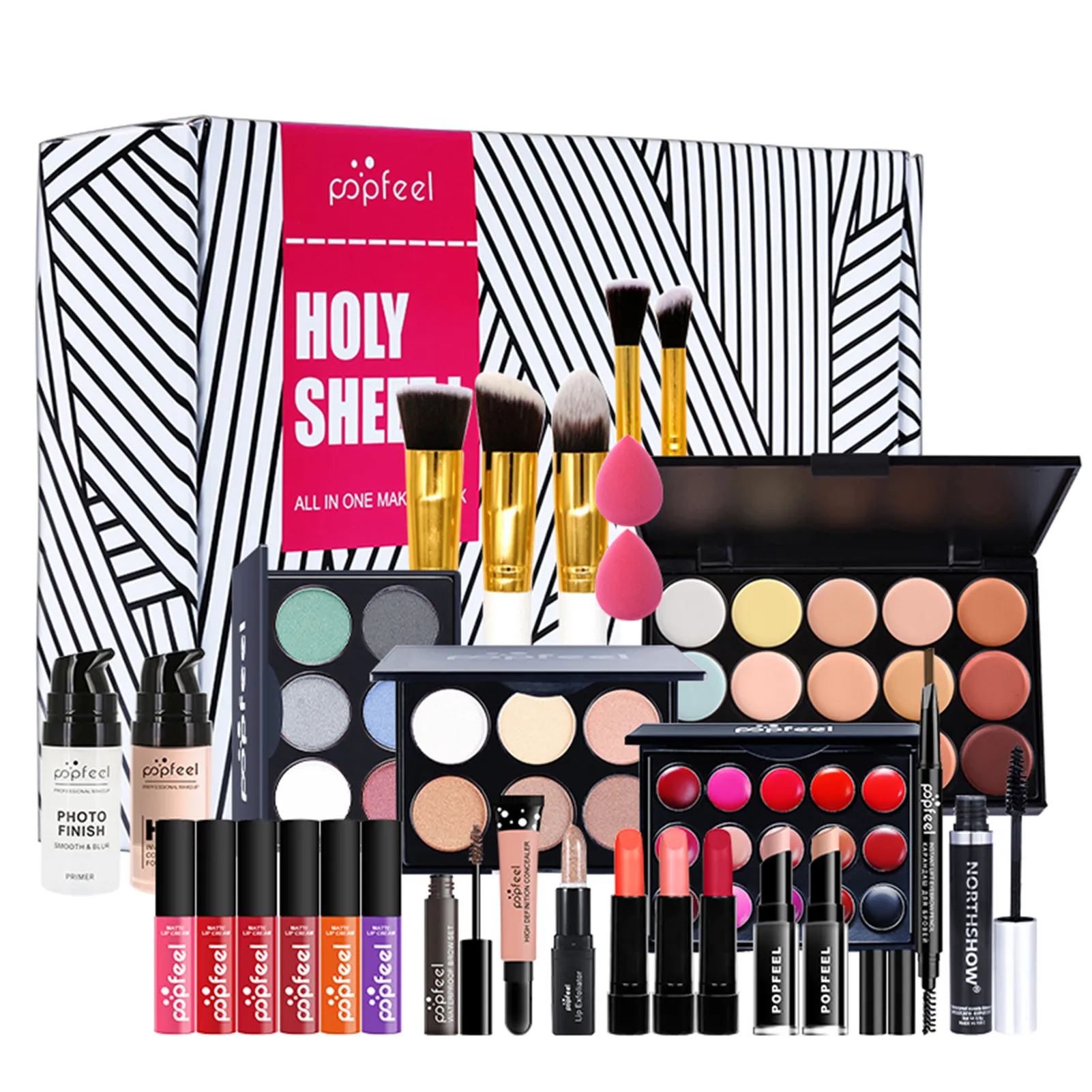 28pcs Professional Face Makeup Set Bridal Makeup Bag Eyeshadow Lipstick Eyebrow Concealer Powder Brush Complete Cosmetics Kit
28pcs Professional Face Makeup Set Bridal Makeup Bag Eyeshadow Lipstick Eyebrow Concealer Powder Brush Complete Cosmetics Kit