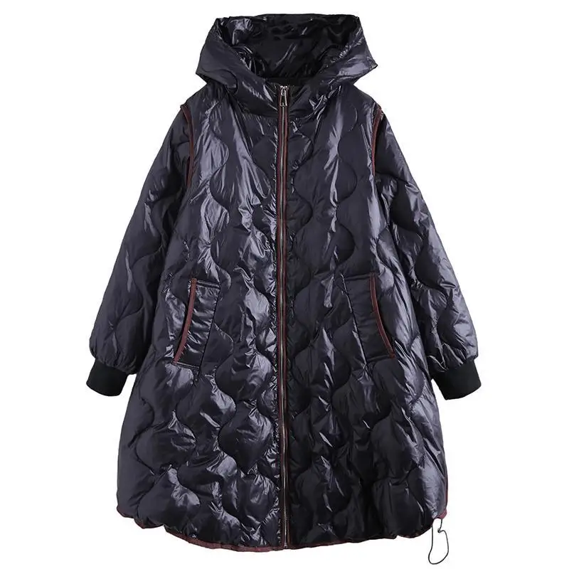 2022 Fashion Plus Size Winter Loose Long Down Padded Jacket Women's Clothing Winter Coats Black Thicken Warm Hooded Jackets D541
2022 Fashion Plus Size Winter Loose Long Down Padded Jacket Women's Clothing Winter Coats Black Thicken Warm Hooded Jackets D541