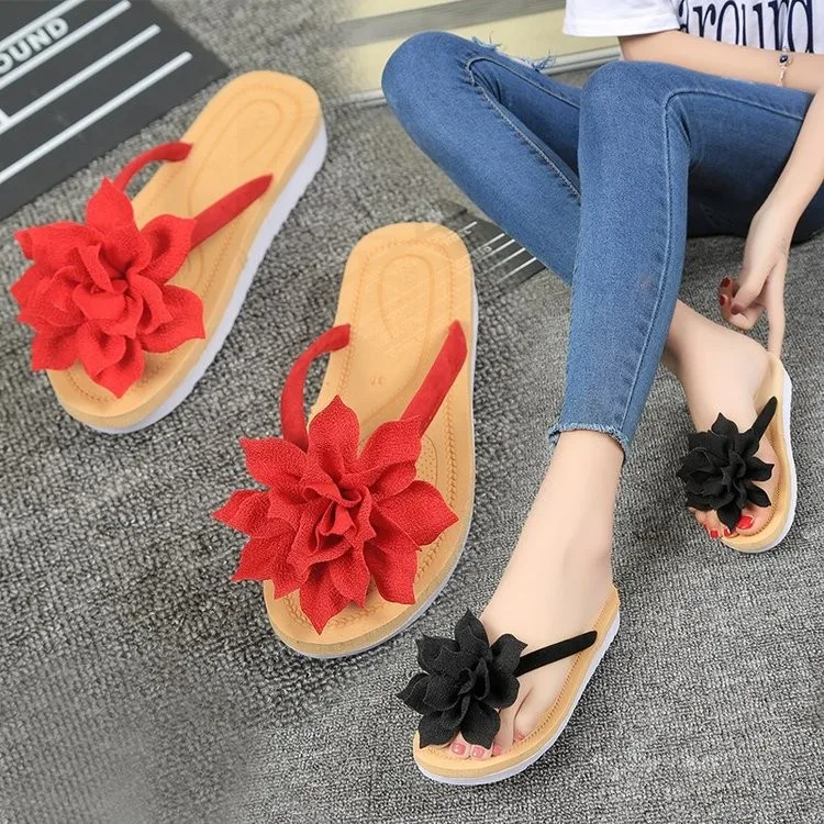 Spring 2021 ladies popular round head comfortable slippers with flowered wedge heel 1666
Spring 2021 ladies popular round head comfortable slippers with flowered wedge heel 1666