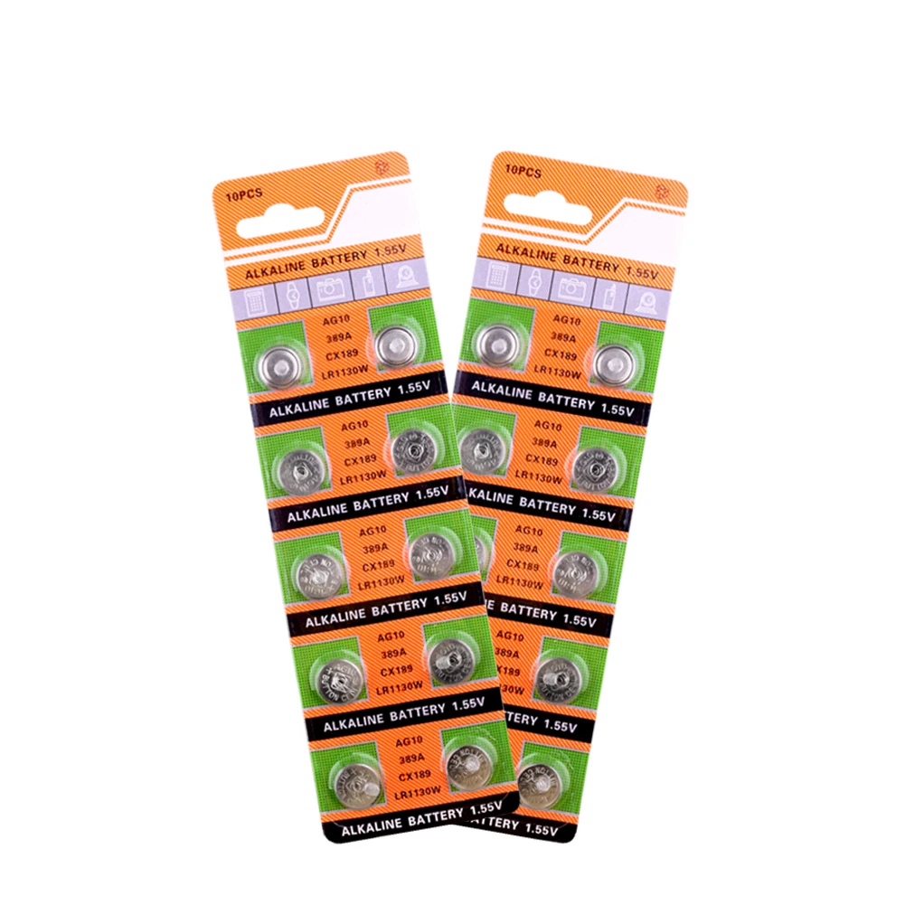 20Pcs 1.55V AG10 Button Alkaline Cell 189 389A 390A D189 G10 G10A SR1130 GP89A KA54 L1131 LR1130 LR54 RW89 Coin Battery
20Pcs 1.55V AG10 Button Alkaline Cell 189 389A 390A D189 G10 G10A SR1130 GP89A KA54 L1131 LR1130 LR54 RW89 Coin Battery