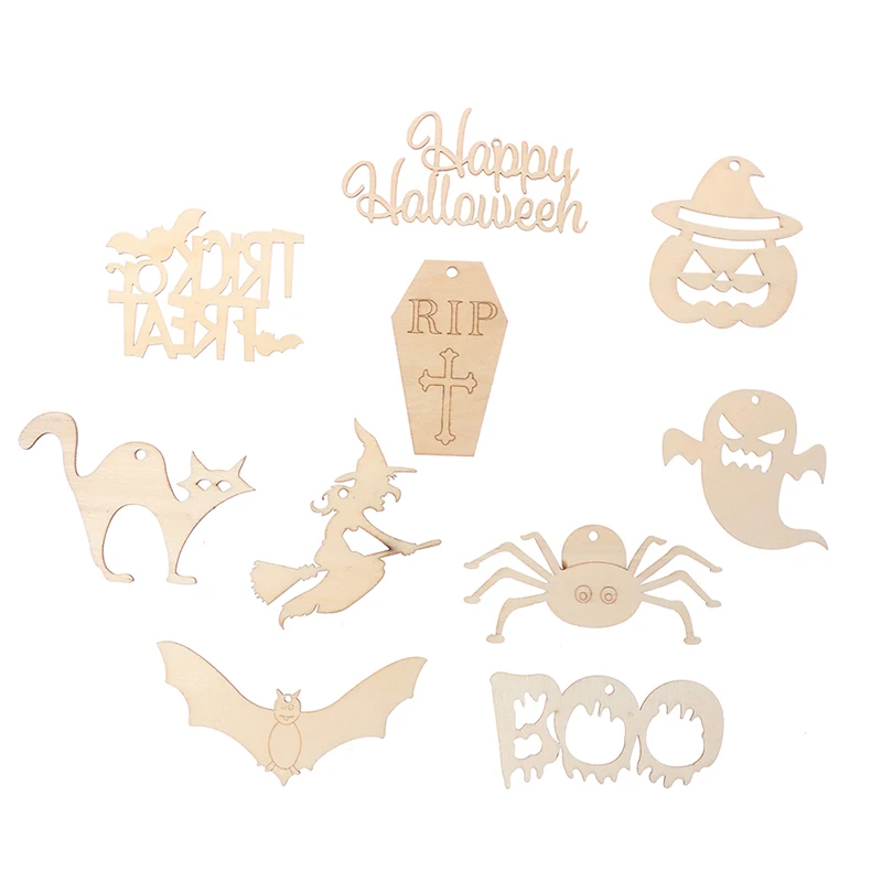 10PCS Halloween Theme Wooden Pendent Round Hollow Pumpkins Witch Haunted House Ghost Black Cat Shape Home Party
10PCS Halloween Theme Wooden Pendent Round Hollow Pumpkins Witch Haunted House Ghost Black Cat Shape Home Party