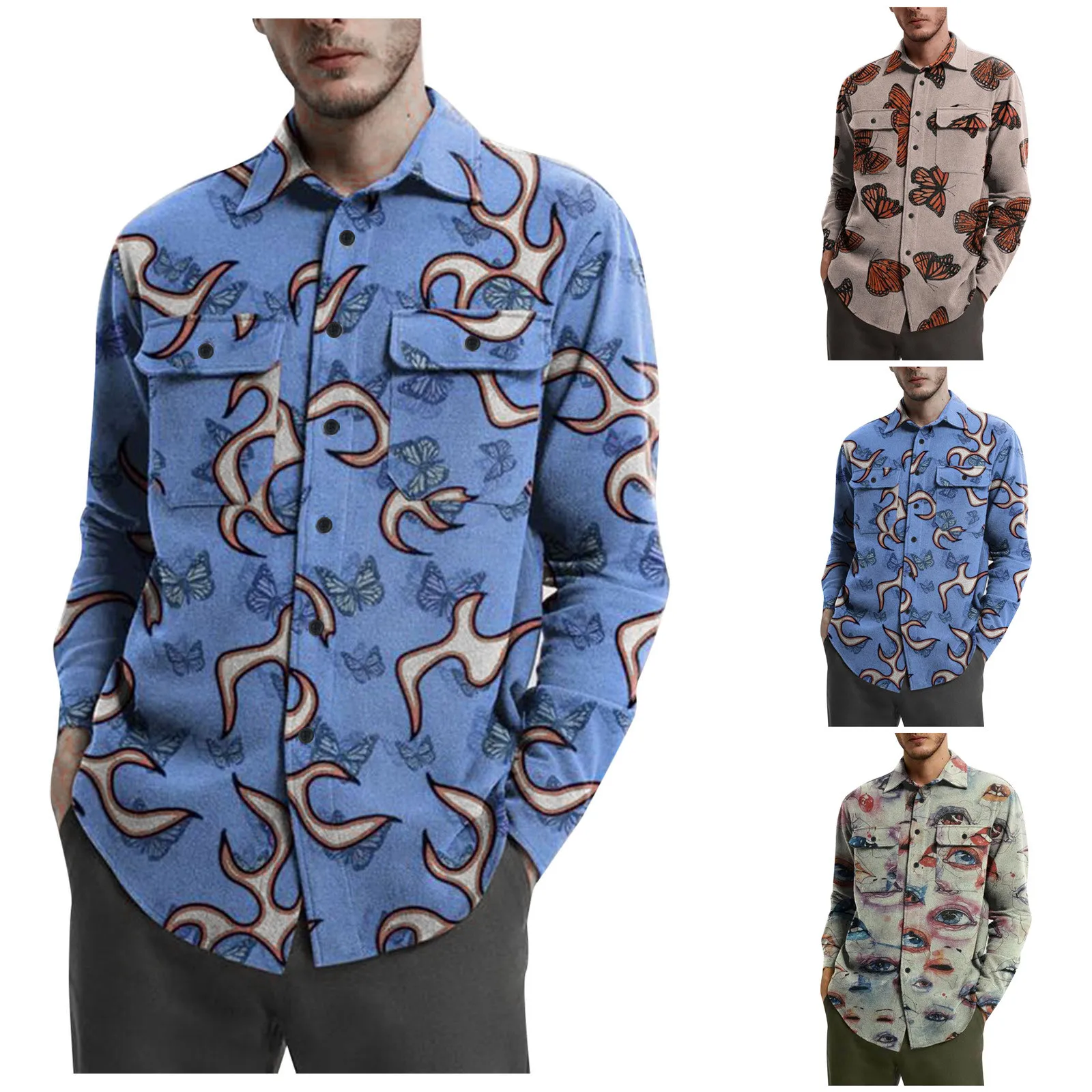 Large Shirt Button Size Winter Jacket Printing Lapel Blouse And Autumn Men's Top Coat Men Shirts Shirts
Large Shirt Button Size Winter Jacket Printing Lapel Blouse And Autumn Men's Top Coat Men Shirts Shirts