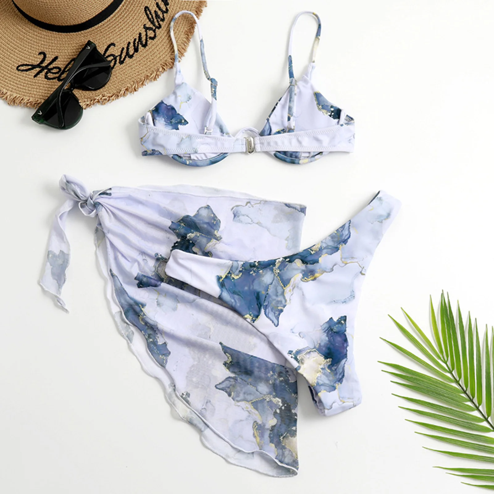 iTranyee Bikini set with Cover-up Skirt Women's Summer 3Pcs Marble Pattern Padded Underwire Bra e Bather Bathing Suit ins
iTranyee Bikini set with Cover-up Skirt Women's Summer 3Pcs Marble Pattern Padded Underwire Bra e Bather Bathing Suit ins