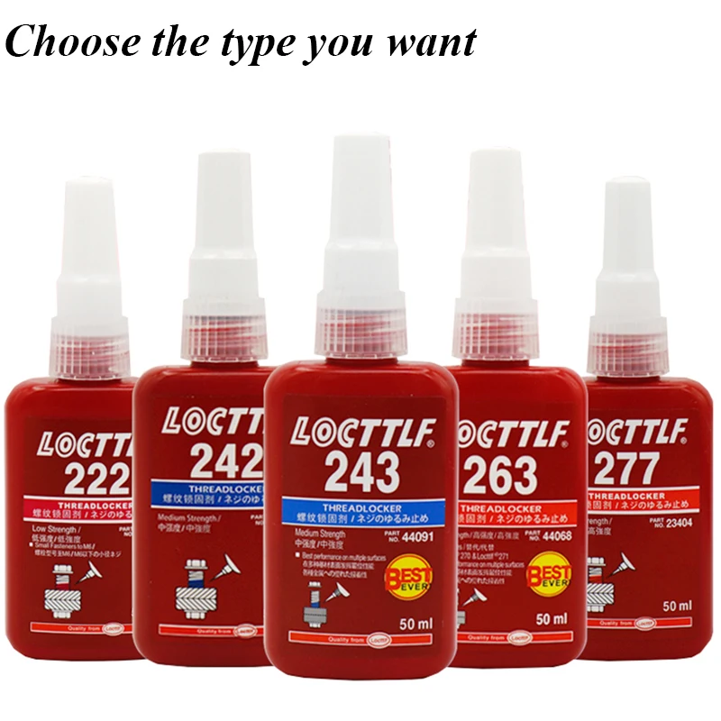 1/3/5 PCS 50ML LOCTTLF 243 screw thread Glue Thread Locking Agent Anaerobic Adhesive Oil Resistance 222 242 262 263 271 272 277
1/3/5 PCS 50ML LOCTTLF 243 screw thread Glue Thread Locking Agent Anaerobic Adhesive Oil Resistance 222 242 262 263 271 272 277