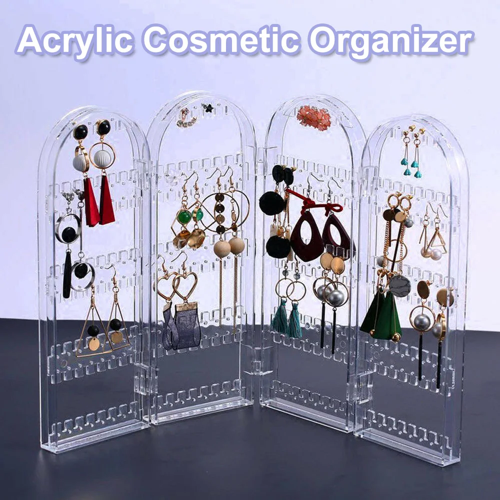 

240 Holes Transparent Dome Earring Jewellery Necklace Display Stand Acrylic Jewelry Storage Rack Organizer Earrings Showcase
