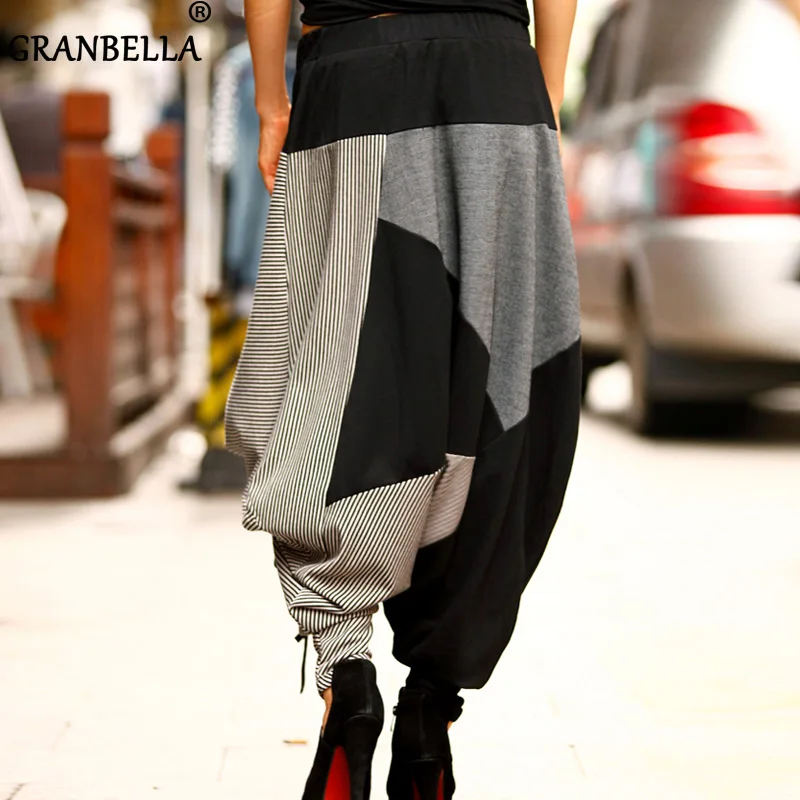 Plus Size Baggy Harem Pants Women Causal Striped Print Patchwork Loose Trousers Drawstring Lantern Wide Leg Pants
Plus Size Baggy Harem Pants Women Causal Striped Print Patchwork Loose Trousers Drawstring Lantern Wide Leg Pants