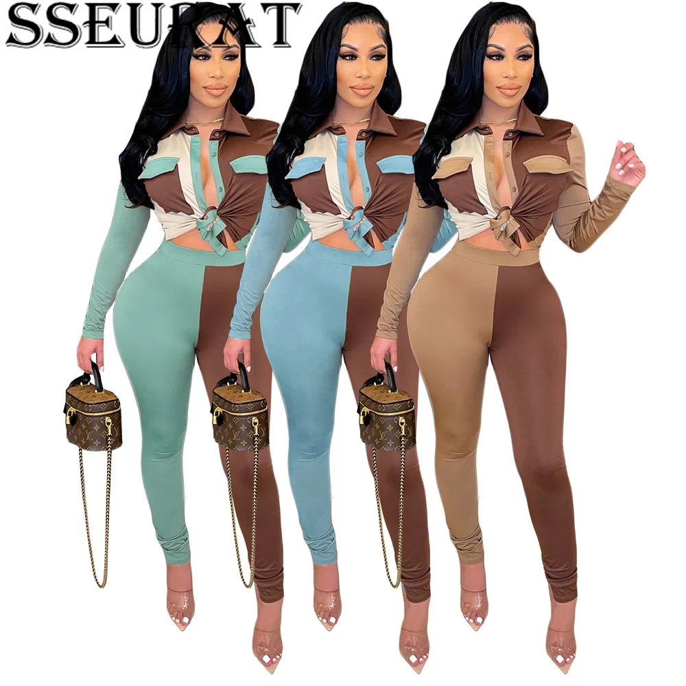 Женский костюм из двух предметов SSEURAT, рубашка с длинным рукавом, на пуговицах, с лацканами, топ, колготки и брюки, модный сексуальный костюм ...
Женский костюм из двух предметов SSEURAT, рубашка с длинным рукавом, на пуговицах, с лацканами, топ, колготки и брюки, модный сексуальный костюм ...