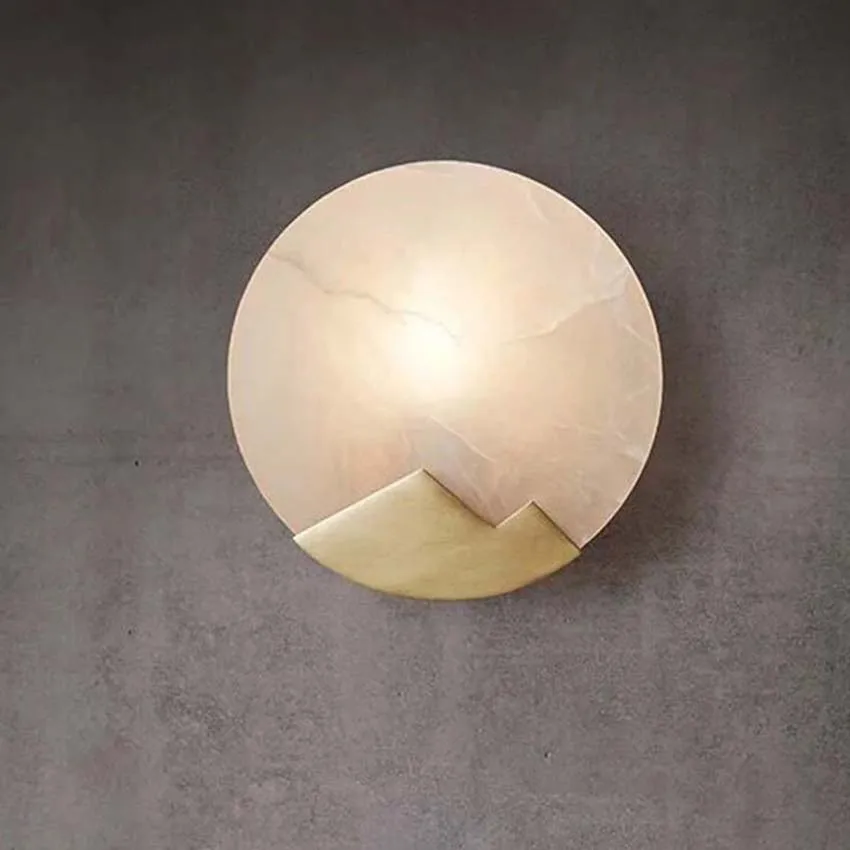 

Post-modern marble wall lamp nordic living room background brass wall light fixture bedroom bedside lamp aisle stair wall sconce