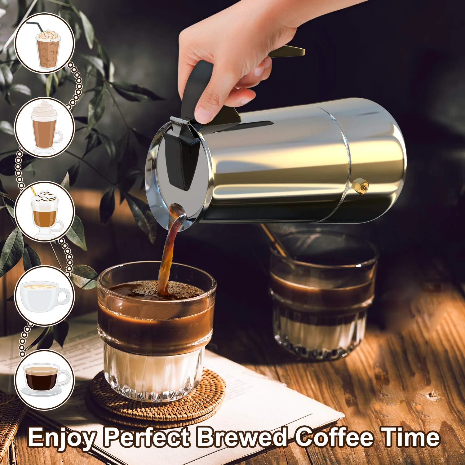 BalleenShiny High-quality Stainless Steel Coffee Pot Household Fast Brewing Induction Cooker Heating Espresso Machine
BalleenShiny High-quality Stainless Steel Coffee Pot Household Fast Brewing Induction Cooker Heating Espresso Machine