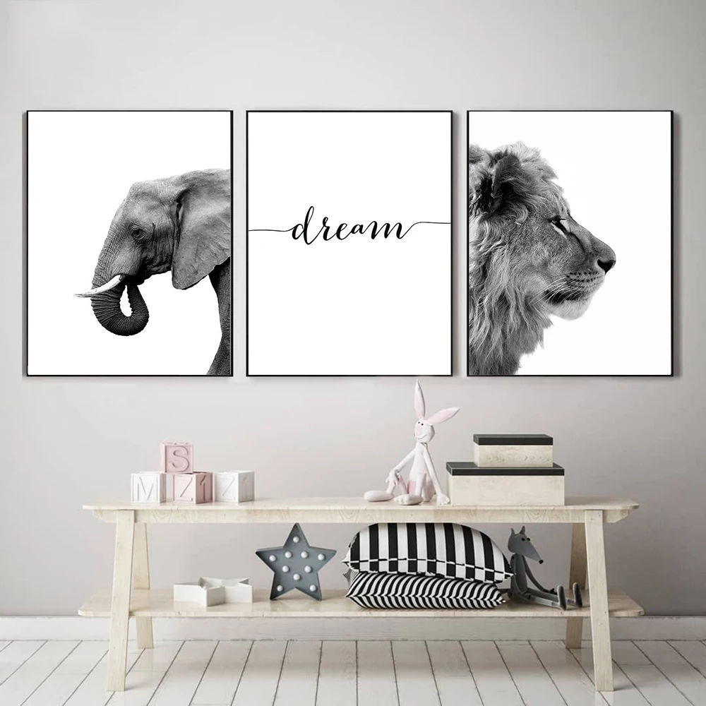 Black White Canvas Painting Animal Wall Art Lion Elephant Posters and Prints Wall Pictures for Living Room Decoration Home Decor
Black White Canvas Painting Animal Wall Art Lion Elephant Posters and Prints Wall Pictures for Living Room Decoration Home Decor