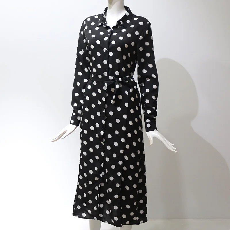 2020 autumn dress polka dot printed long sleeve irregular high waist chiffon split dress Casual temperament vestidos wm* 
2020 autumn dress polka dot printed long sleeve irregular high waist chiffon split dress Casual temperament vestidos wm*
