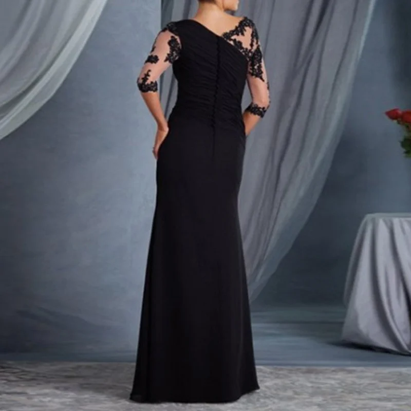 Women Evening Dress Lace Half Sleeves Round Neck Slim Fit Female Formal Gown SEC88
Women Evening Dress Lace Half Sleeves Round Neck Slim Fit Female Formal Gown SEC88