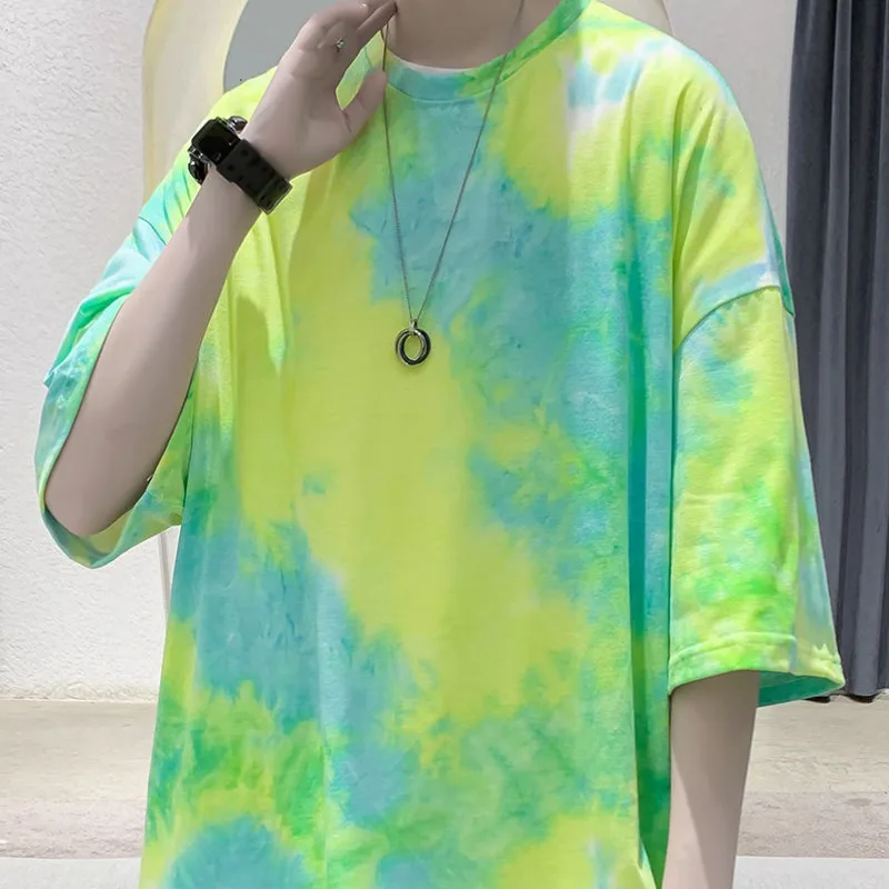 Summer Cotton Short-sleeved T-shirt Men's Fashion Casual T Shirt Men Streetwear Korean Loose Hip-hop Tie-dye Tshirt Mens Tops
Summer Cotton Short-sleeved T-shirt Men's Fashion Casual T Shirt Men Streetwear Korean Loose Hip-hop Tie-dye Tshirt Mens Tops