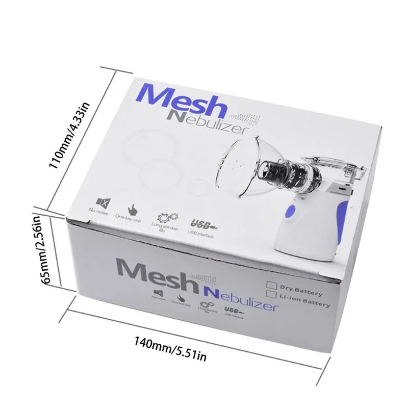 Mini Handheld Portable Autoclean Inhale Nebulizer Mesh Atomizer Silent Inhaler Nebuliser Inhalator for Children and Adults
Mini Handheld Portable Autoclean Inhale Nebulizer Mesh Atomizer Silent Inhaler Nebuliser Inhalator for Children and Adults