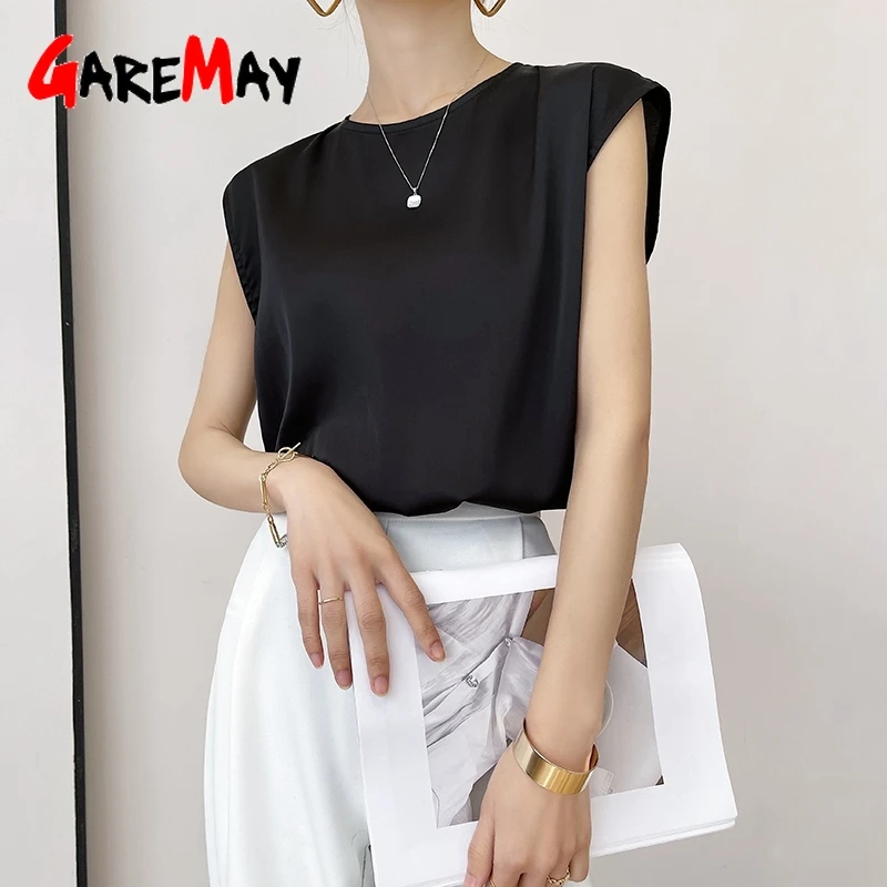 Women's Elegant Blouse sleeveless Office Korean Style Beautiful Satin Blouse Woman Vintage Silk White Blouse Women Summer Tops
Women's Elegant Blouse sleeveless Office Korean Style Beautiful Satin Blouse Woman Vintage Silk White Blouse Women Summer Tops