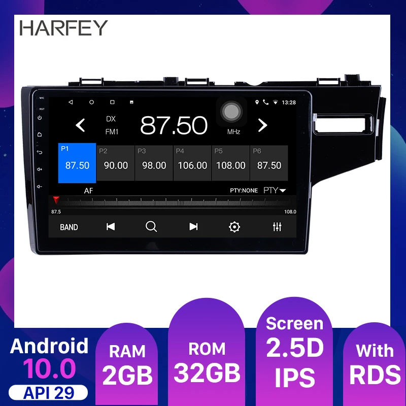Автомагнитола Harfey с сенсорным экраном 10 1 дюйма GPS Android 0 для HONDA JAZZ/FIT (RHD) |