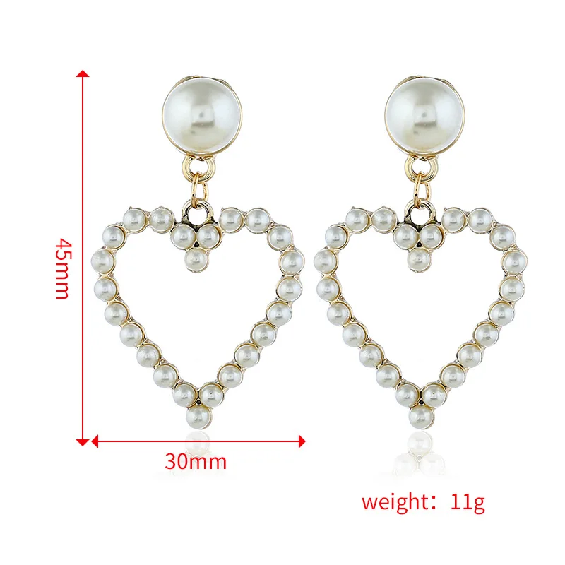 Simple fashion earrings imitation pearl heart shape earrings for beautiful girls
Simple fashion earrings imitation pearl heart shape earrings for beautiful girls
