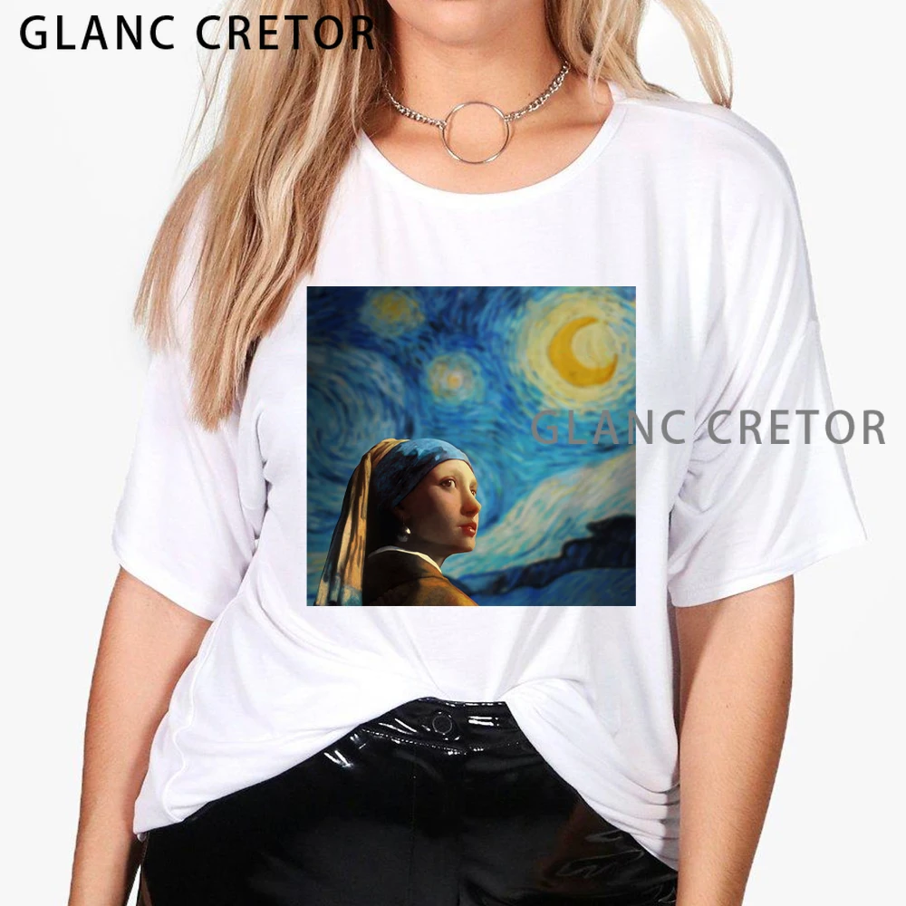 Summer Harajuku Artsy Fashion Style Van Gogh T shirt Clothes Women's Clothing Trend Tops
Summer Harajuku Artsy Fashion Style Van Gogh T shirt Clothes Women's Clothing Trend Tops