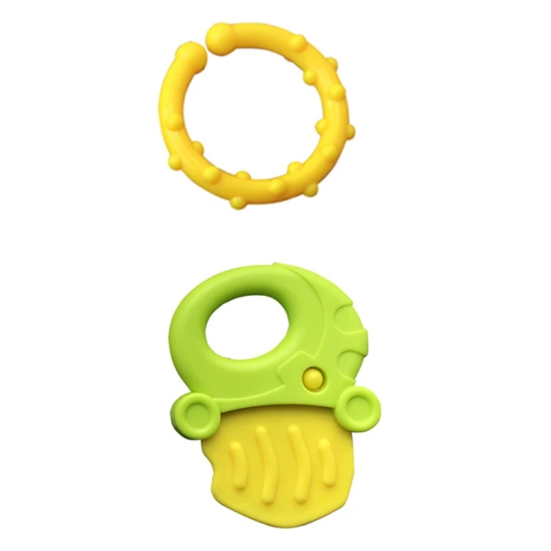 Baby Fruit Style Soft Rubber Rattle Teether Toy Newborn Chews Food Grade Silicone Teethers Infant Training Bed Chew Toys Kid | Мать и