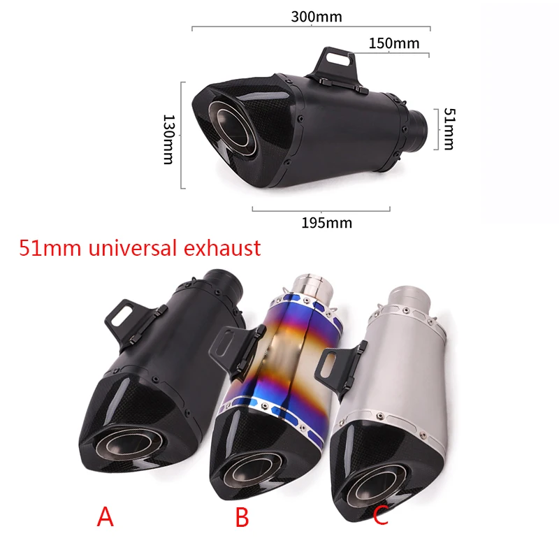 Slip On 51mm Stainless Steel Universal Motorcycle Engine Exhaust Muffler Pipe For S1000RR YZF R1 CBR1000 GSX250 Mt07 fz6
Slip On 51mm Stainless Steel Universal Motorcycle Engine Exhaust Muffler Pipe For S1000RR YZF R1 CBR1000 GSX250 Mt07 fz6