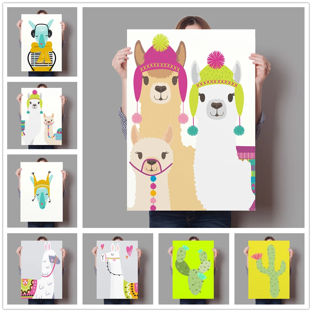 Alpaca Sheep Animal Poster Cactus Plant Canvas Painting Nursery Colorful Wall Art Picture Home Decor for Living Room Bedroom
Alpaca Sheep Animal Poster Cactus Plant Canvas Painting Nursery Colorful Wall Art Picture Home Decor for Living Room Bedroom