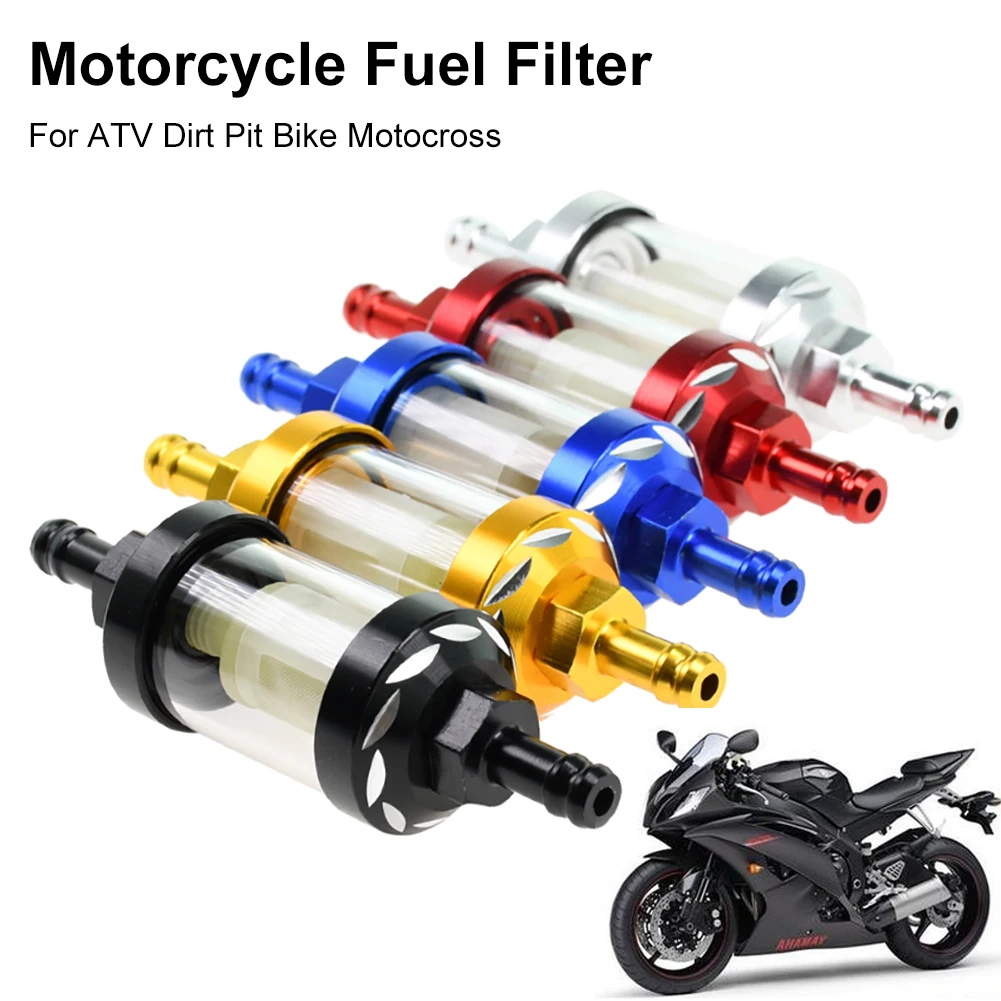 8mm Universal Motorcycle Fuel Filter CNC Alu Alloy Glass Gas Fuel Gasoline Oil Filter For ATV Dirt Pit Off-Road Bike Motocross
8mm Universal Motorcycle Fuel Filter CNC Alu Alloy Glass Gas Fuel Gasoline Oil Filter For ATV Dirt Pit Off-Road Bike Motocross