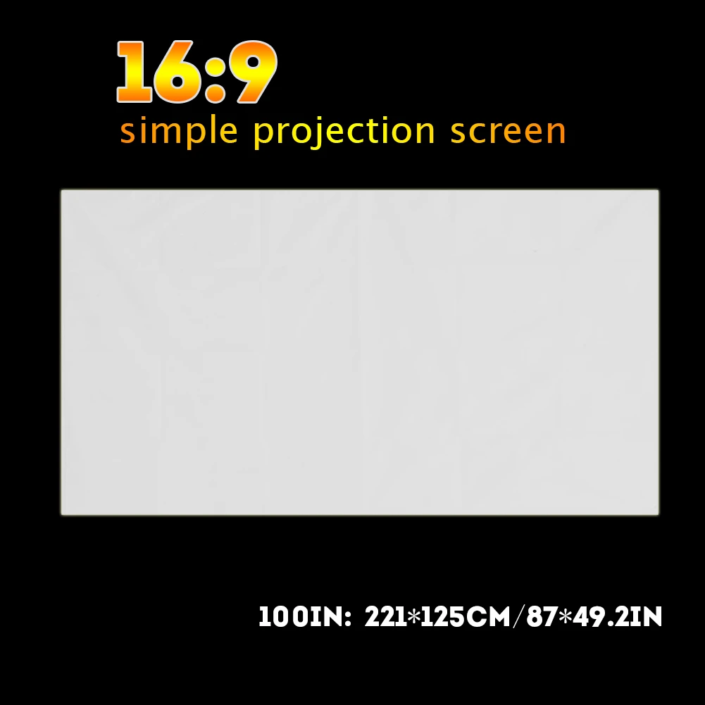 SOONHUA 1pc Portable Projector Curtain Projection Screen White Color Translucent 16:9 For Outdoor Camping Open-Air Cinema | Электроника
