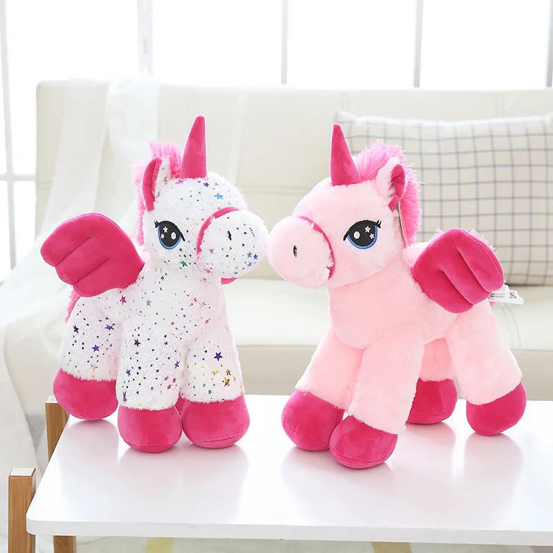 

45cm Lovely Plush Toys Unicorn With Sequins Stuffed Doll Animal Kids Gifts Kwaii Cushion Pillow Present