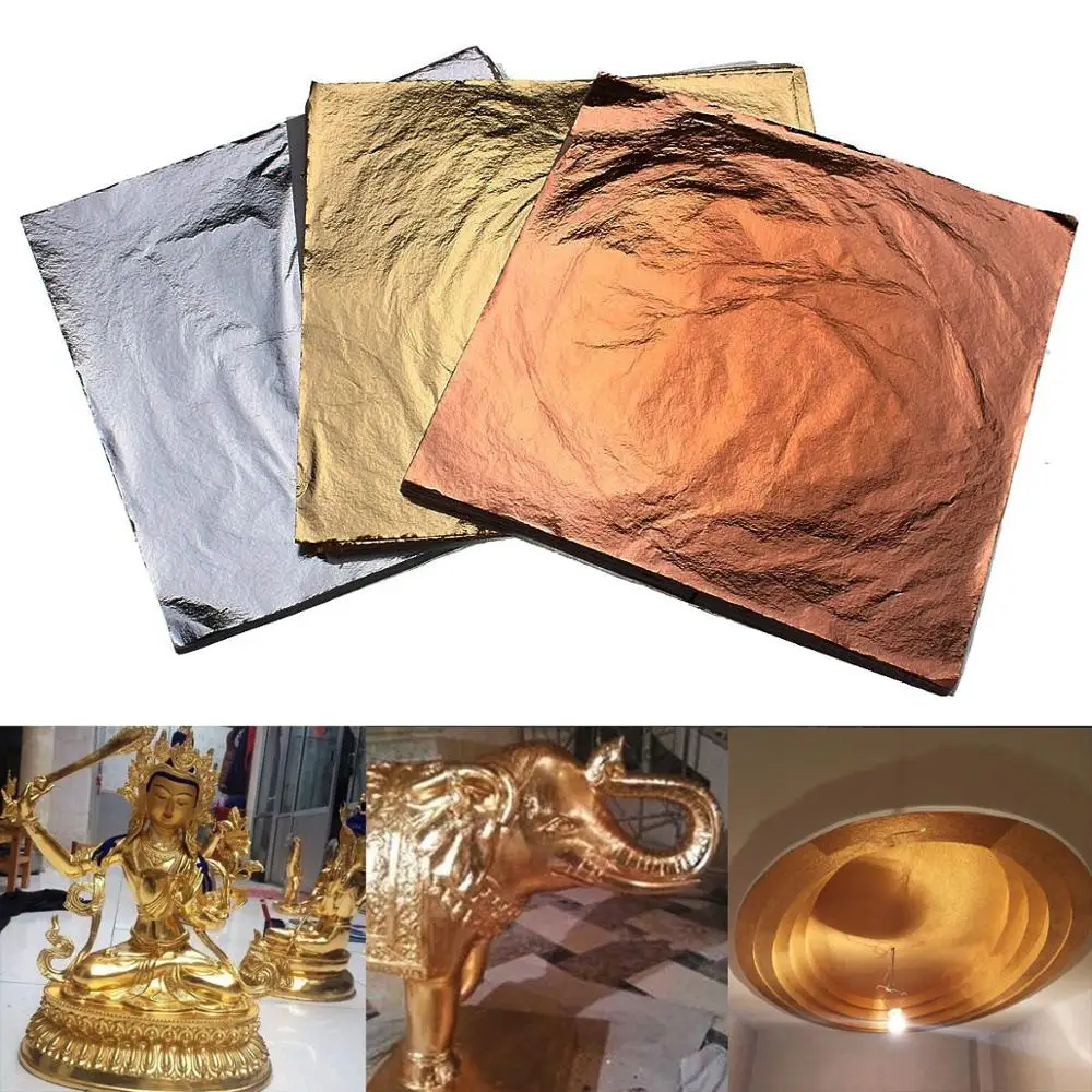 300 Sheets 14x14cm Imitation Gold Sliver Copper Aluminum Leaf Gilding Craft DIY
300 Sheets 14x14cm Imitation Gold Sliver Copper Aluminum Leaf Gilding Craft DIY