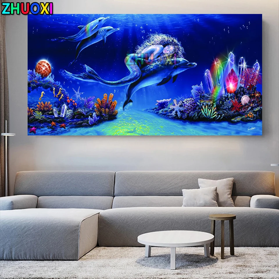 5d DIY Diamond Painting Mermaid and Dolphin Diamond Embroidery Full Display Full Square Stones Mosaic pattern of Rhinestones
5d DIY Diamond Painting Mermaid and Dolphin Diamond Embroidery Full Display Full Square Stones Mosaic pattern of Rhinestones