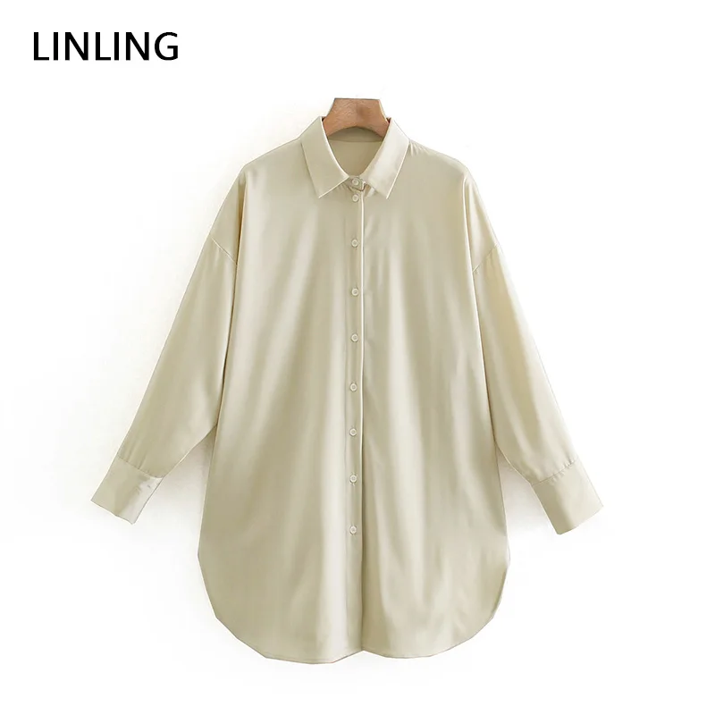 Женская винтажная длинная рубашка LINLING, однотонная Повседневная Свободная рубашка с отложным воротником и длинным рукавом, весна 2021
Женская винтажная длинная рубашка LINLING, однотонная Повседневная Свободная рубашка с отложным воротником и длинным рукавом, весна 2021